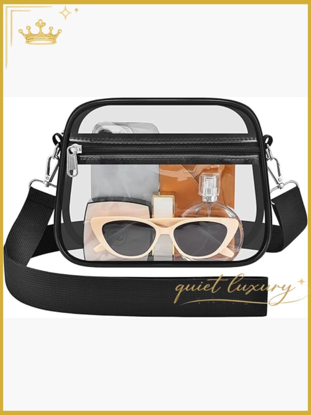 Clear Stadium Approved Bag - Small Crossbody Purse for Events
